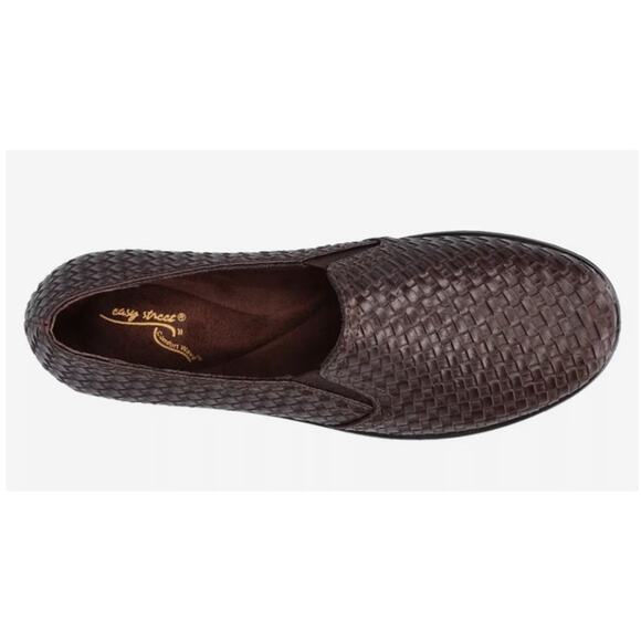NWT  Easy Street Women's Eternity Slip On Sneaker Brown Woven 6.5 Narrow Preppy - Picture 6 of 9